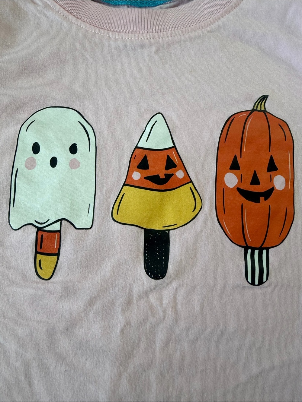 Kids Halloween Popsicle & Pumpkin Costume Top - Pink